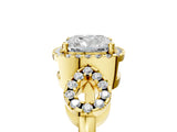 Yellow gold Cushion Cut Cut Halo Diamond Infinity Band with Four-Prong Setting_14