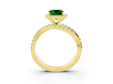 Yellow gold Cushion Cut Cut Halo Split Shank Prong Setting Ring_3
