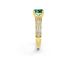 Yellow gold Cushion Cut Cut Pave Diamond Engagement Ring with Channel Set Band and Four-Prong Setting_2