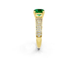 Yellow gold Cushion Cut Cut Pave Diamond Engagement Ring with Channel Set Band and Four-Prong Setting_2