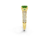 Yellow gold Cushion Cut Cut Pave Diamond Engagement Ring with Channel Set Band and Four-Prong Setting_2