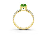 Yellow gold Cushion Cut Cut Pave Diamond Engagement Ring with Channel Set Band and Four-Prong Setting_3