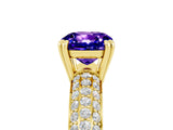 Yellow gold Cushion Cut Cut Pave Diamond Engagement Ring with Channel Set Band and Four-Prong Setting_5