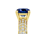 Yellow gold Cushion Cut Cut Pave Diamond Engagement Ring with Channel Set Band and Four-Prong Setting_5