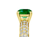 Yellow gold Cushion Cut Cut Pave Diamond Engagement Ring with Channel Set Band and Four-Prong Setting_5