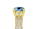 Yellow gold Cushion Cut Cut Pave Diamond Engagement Ring with Channel Set Band and Four-Prong Setting_5