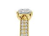 Yellow gold Cushion Cut Cut Pave Split Shank Engagement Ring with Four-Prong Setting_20
