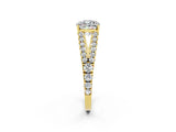 Yellow gold Cushion Cut Cut Split Shank Pave Diamond Engagement Ring with Four-Prong Setting_2