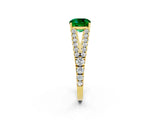 Yellow gold Cushion Cut Cut Split Shank Pave Diamond Engagement Ring with Four-Prong Setting_2