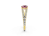 Yellow gold Cushion Cut Cut Split Shank Pave Diamond Engagement Ring with Four-Prong Setting_2