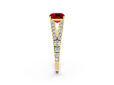 Yellow gold Cushion Cut Cut Split Shank Pave Diamond Engagement Ring with Four-Prong Setting_2