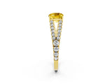 Yellow gold Cushion Cut Cut Split Shank Pave Diamond Engagement Ring with Four-Prong Setting_2