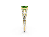 Yellow gold Cushion Cut Cut Split Shank Pave Diamond Engagement Ring with Four-Prong Setting_2