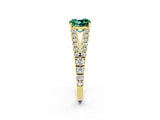 Yellow gold Cushion Cut Cut Split Shank Pave Diamond Engagement Ring with Four-Prong Setting_2