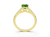 Yellow gold Cushion Cut Cut Split Shank Pave Diamond Engagement Ring with Four-Prong Setting_3