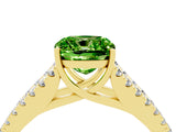 Yellow gold Cushion Cut Cut Split Shank Pave Diamond Engagement Ring with Four-Prong Setting_4