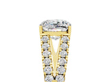 Yellow gold Cushion Cut Cut Split Shank Pave Diamond Engagement Ring with Four-Prong Setting_5