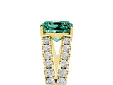 Yellow gold Cushion Cut Cut Split Shank Pave Diamond Engagement Ring with Four-Prong Setting_5