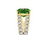 Yellow gold Cushion Cut Cut Split Shank Pave Diamond Engagement Ring with Four-Prong Setting_5