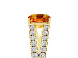 Yellow gold Cushion Cut Cut Split Shank Pave Diamond Engagement Ring with Four-Prong Setting_5
