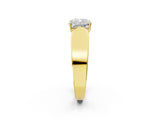 Yellow gold Cushion Cut Diamond Channel Set Solitaire Ring with Four-Prong Setting_14