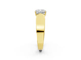 Yellow gold Cushion Cut Diamond Channel Set Solitaire Ring with Four-Prong Setting_26
