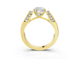 Yellow gold Cushion Cut Diamond Channel Set Solitaire Ring with Four-Prong Setting_27