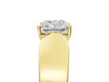 Yellow gold Cushion Cut Diamond Channel Set Solitaire Ring with Four-Prong Setting_29