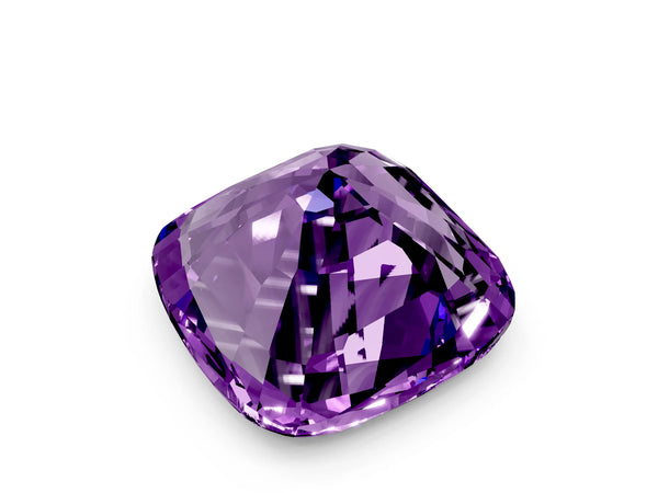 Yellow gold Cushion Cut Amethyst Scattered Round Accent Ring with Prong Setting