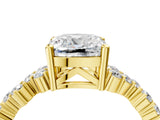 Yellow gold Cushion Cut Diamond Cluster Pavé Band with Four-Prong Setting_16