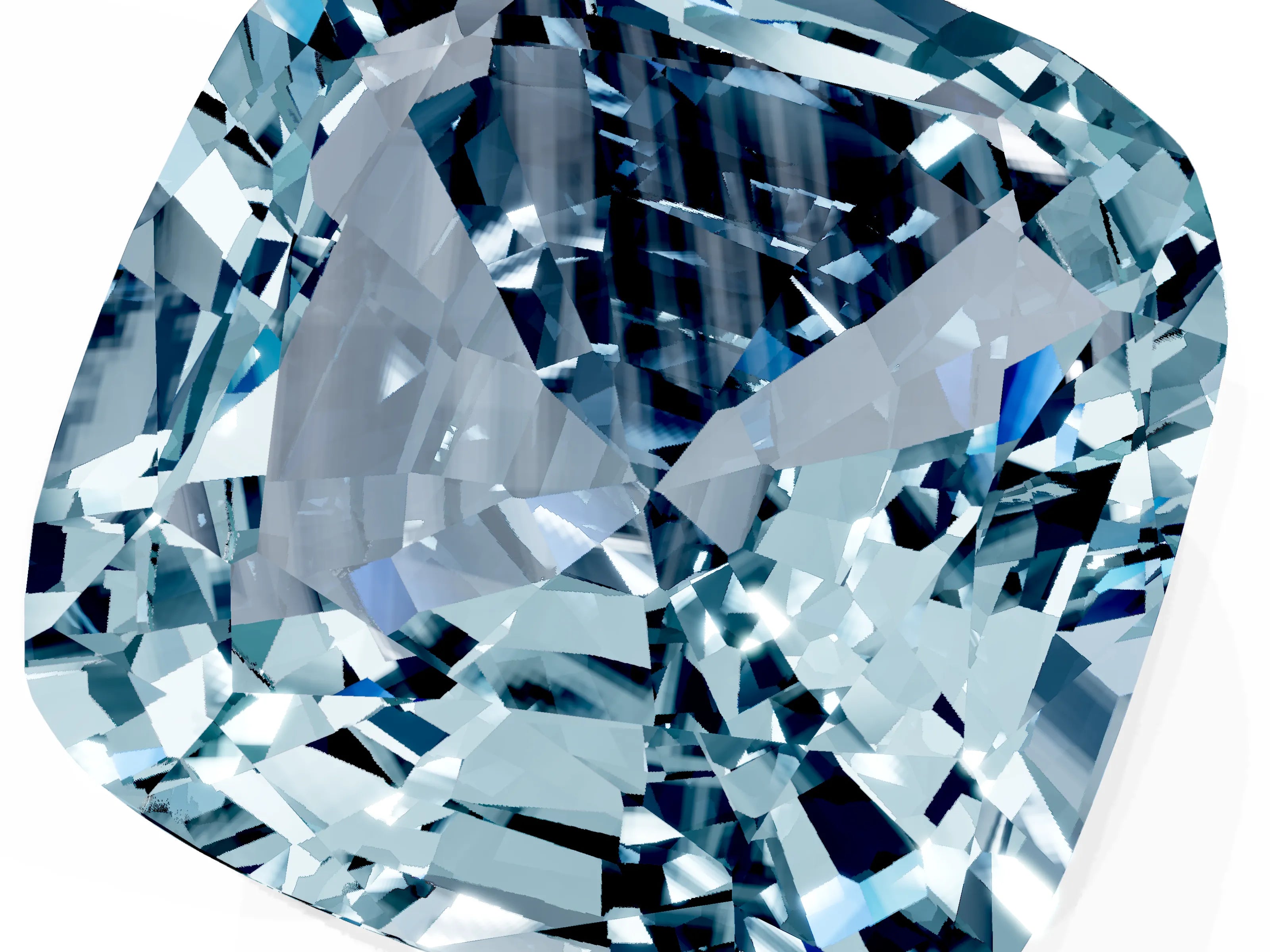 Yellow gold Cushion Cut Diamond Cluster Pavé Band with Four-Prong Setting_1
