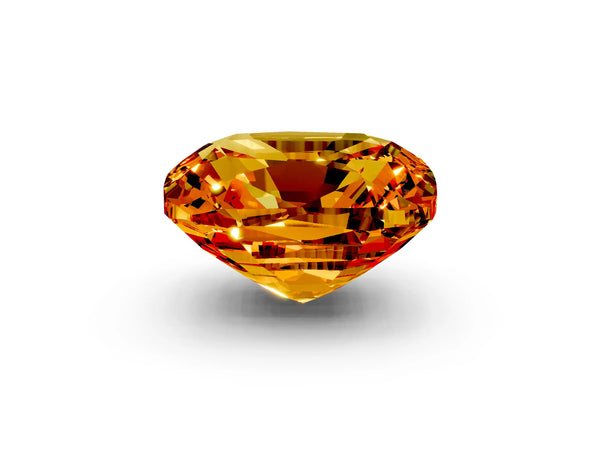 Yellow gold Cushion Cut Citrine Scattered Round Accent Ring with Prong Setting