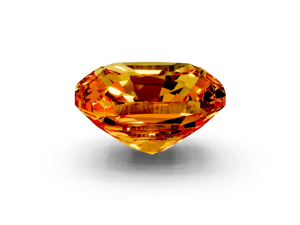 Yellow gold Cushion Cut Citrine Scattered Round Accent Ring with Prong Setting