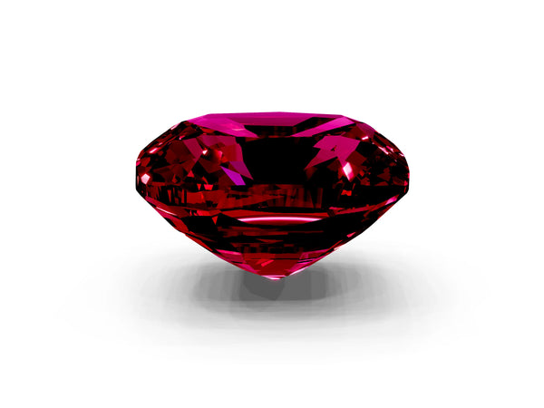 Yellow gold Cushion Cut Garnet Scattered Round Accent Ring with Prong Setting