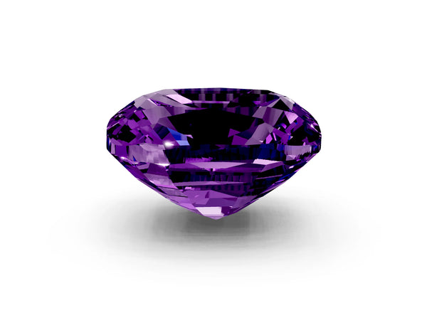 Yellow gold Cushion Cut Amethyst Scattered Round Accent Ring with Prong Setting