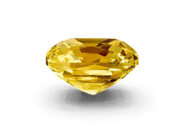 Yellow gold Cushion Cut Yellow Sapphire Scattered Round Accent Ring with Prong Setting
