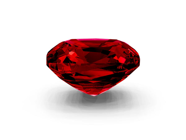 Yellow gold Cushion Cut Ruby Scattered Round Accent Ring with Prong Setting
