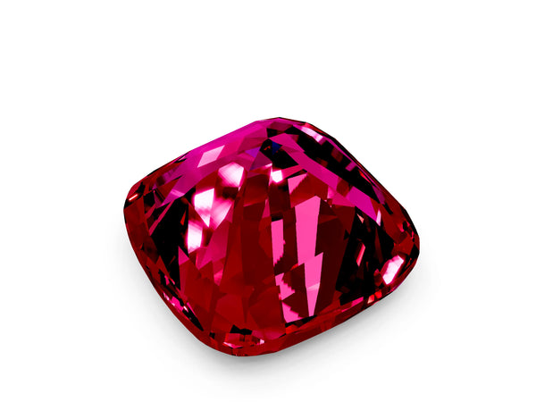 Yellow gold Cushion Cut Garnet Scattered Round Accent Ring with Prong Setting