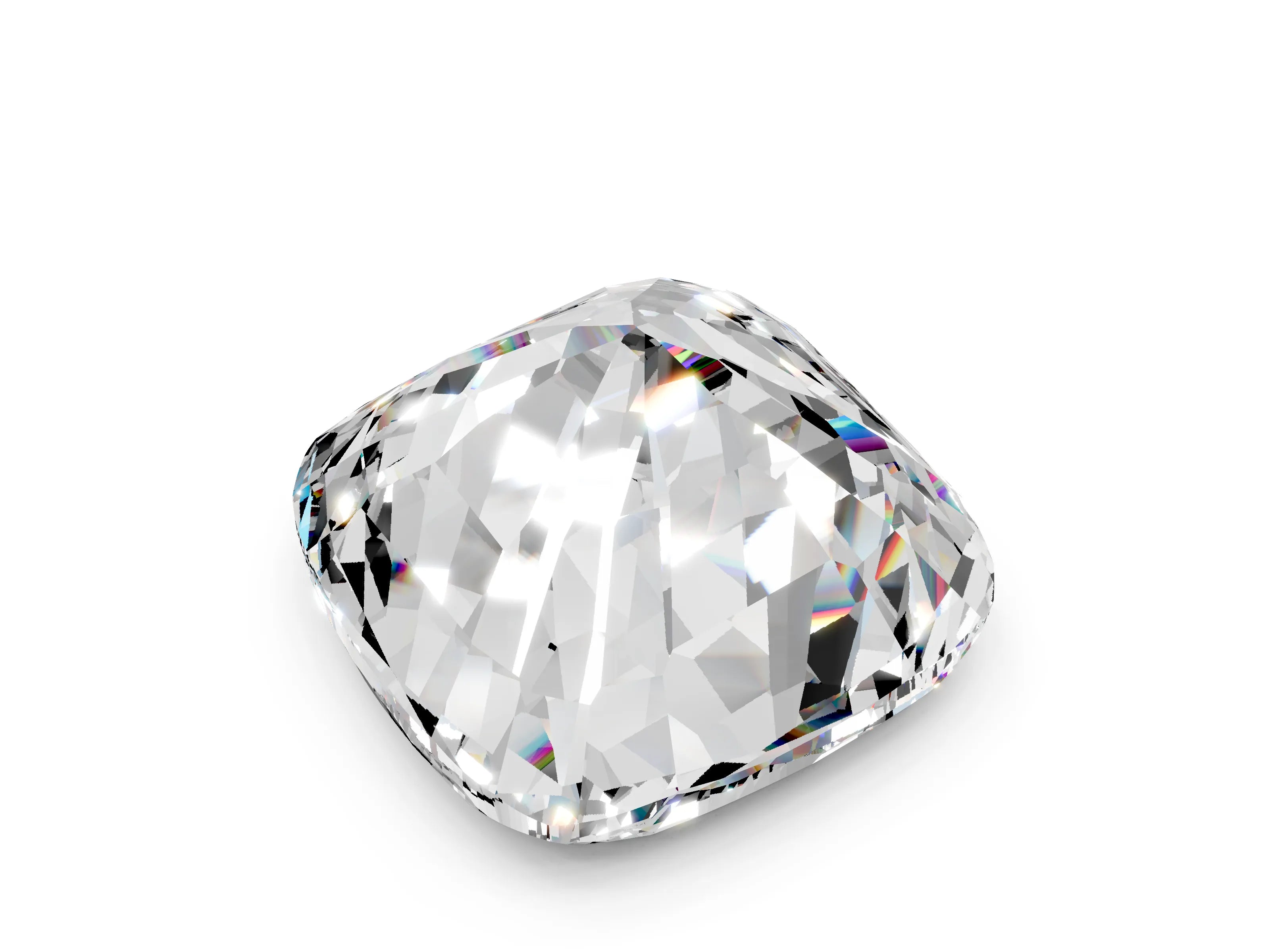 Yellow gold Cushion Cut Diamond Cluster Pavé Band with Four-Prong Setting