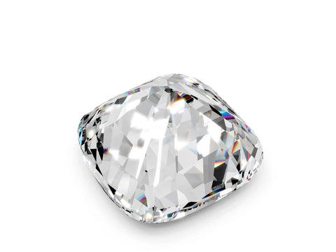 Yellow gold Cushion Cut Diamond Cluster Pavé Band with Four-Prong Setting