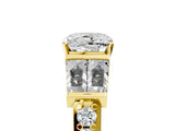 Yellow gold Cushion Cut Diamond Engagement Ring with Baguette Side Stones and Channel Set Band_47