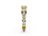 Yellow gold Cushion Cut Diamond Engagement Ring with Pavé Band and Four-Prong Setting_17