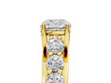 Yellow gold Cushion Cut Diamond Engagement Ring with Pavé Band and Four-Prong Setting_20