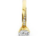 Yellow gold Cushion Cut Diamond Engagement Ring with Side Stone Accents and Four-Prong Setting_13