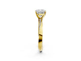 Yellow gold Cushion Cut Diamond Engagement Ring with Side Stone Accents and Four-Prong Setting_15