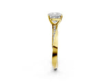 Yellow gold Cushion Cut Diamond Engagement Ring with Side Stone Accents and Four-Prong Setting_26