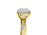 Yellow gold Cushion Cut Diamond Engagement Ring with Side Stone Accents and Four-Prong Setting_29