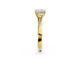 Yellow gold Cushion Cut Diamond Engagement Ring with Side Stone Accents and Four-Prong Setting_75