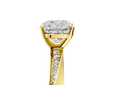 Yellow gold Cushion Cut Diamond Engagement Ring with Side Stone Accents and Four-Prong Setting_78