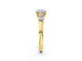 Yellow gold Cushion Cut Diamond Five-Stone Prong Set White Gold Ring_54